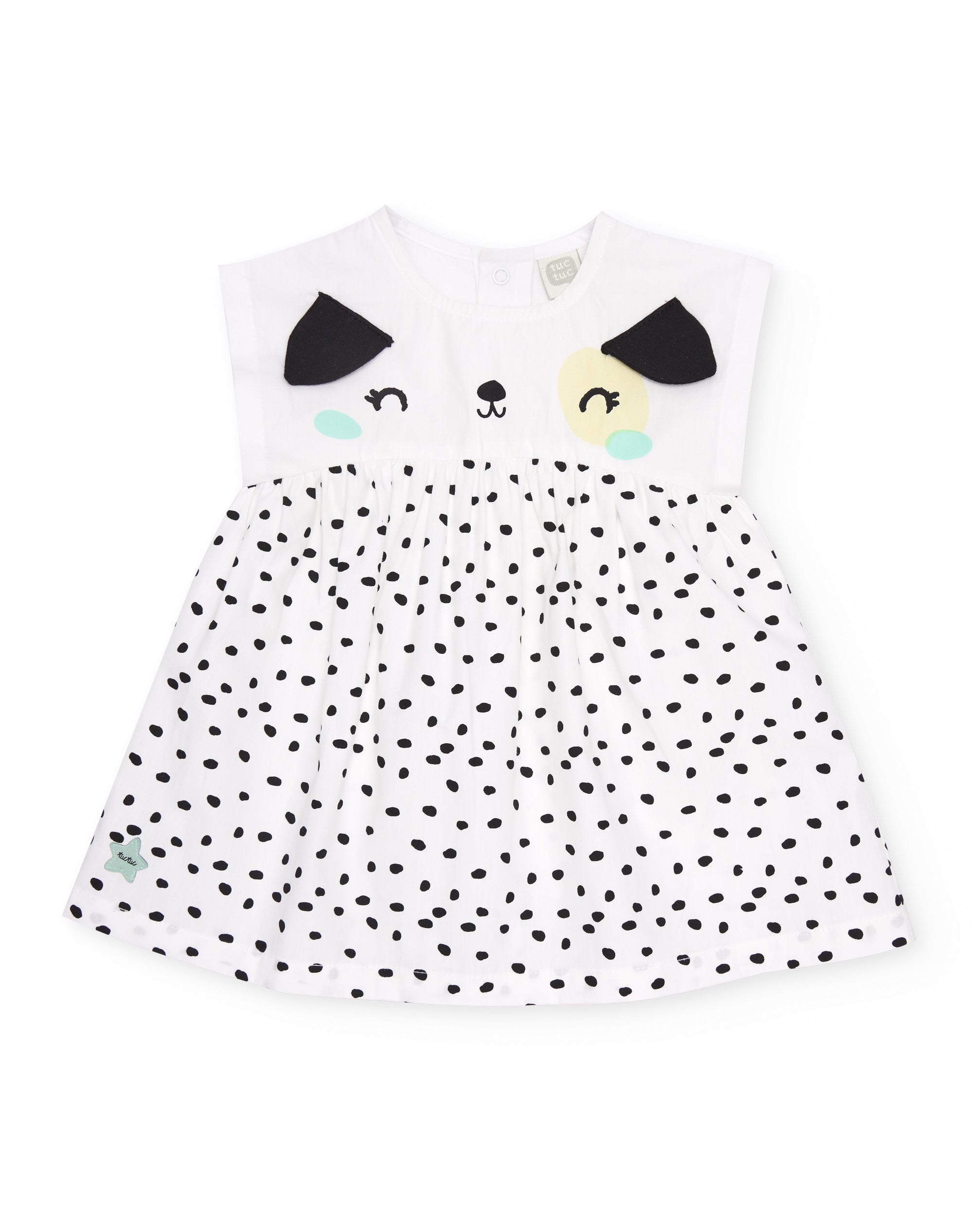 Tuc Tuc vestito neonata pois bianco con mutandina