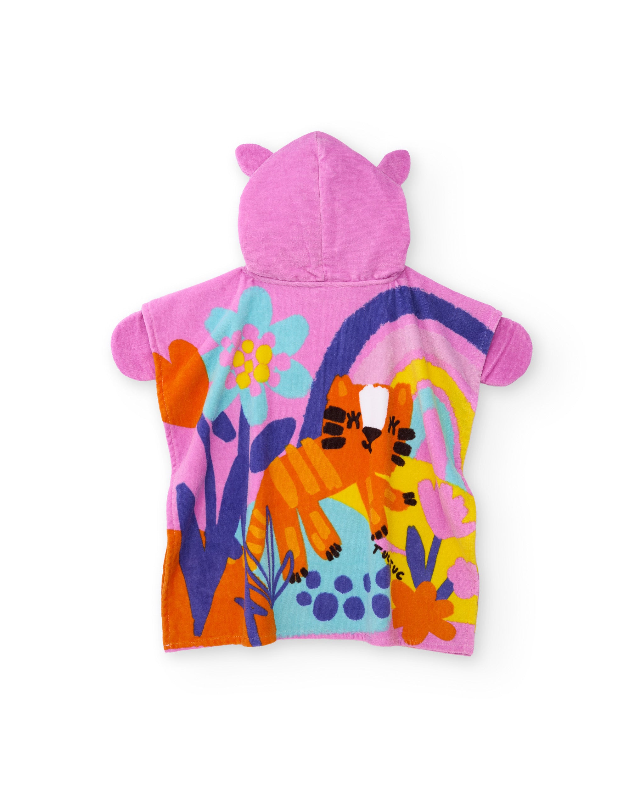 Tuc tuc poncho mare bambina rosa tigre