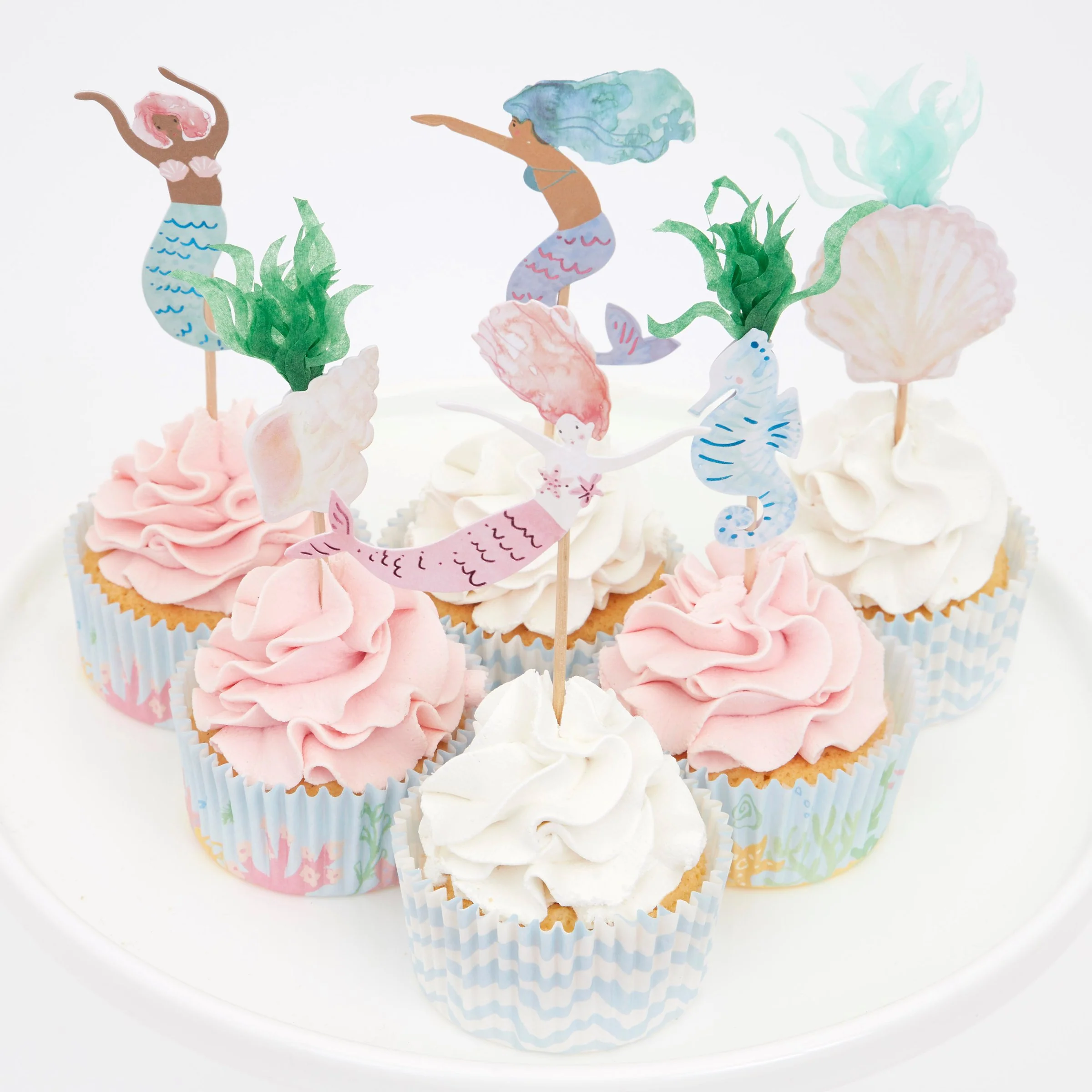 Meri Meri Mermaids kit cupcake 24 pezzi sirene carta FSC