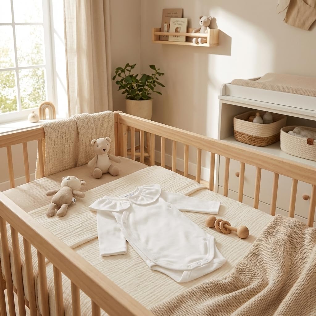 Babidu Body Incrociato Maniche Lunghe Cotone 6-9 Mesi Volant