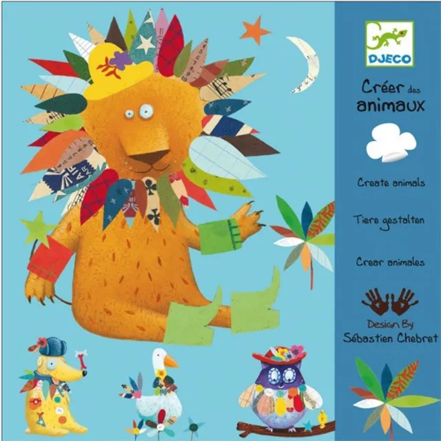 Djeco Animali set creativo stickers 424 adesivi