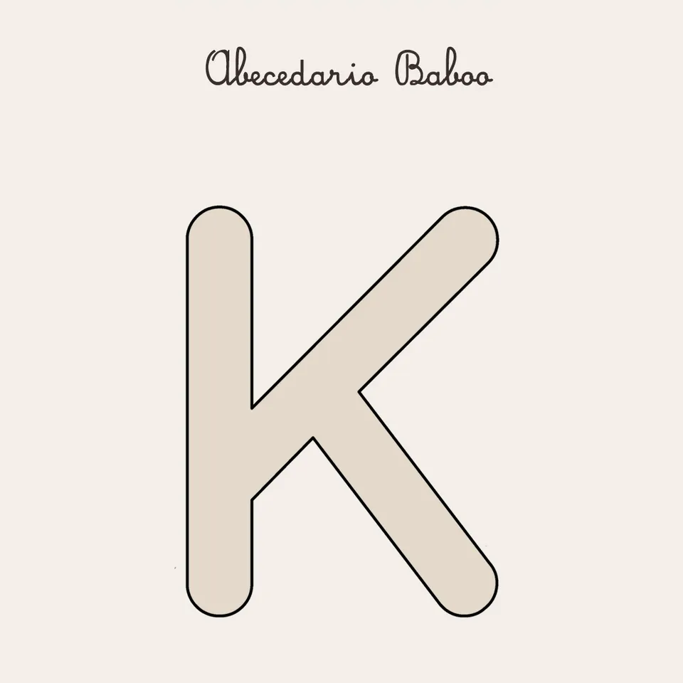 Baboo Abecedario Lettera K schede PDF A4 prescolare