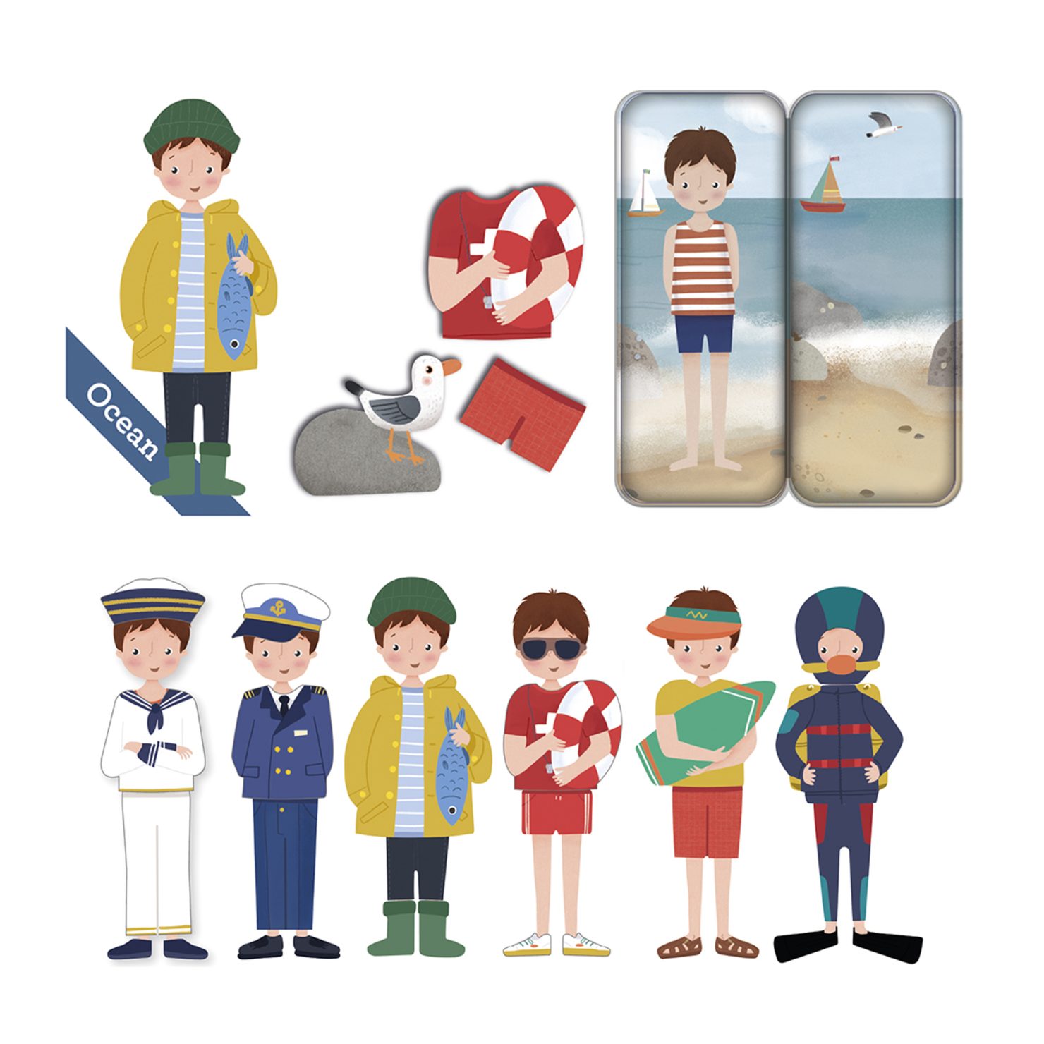Apli Kids Mix&Match Ocean gioco magnetico 6 outfit