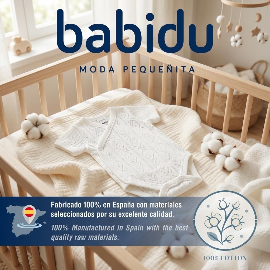 Babidu 1015 body incrociato maniche corte perle prematuro