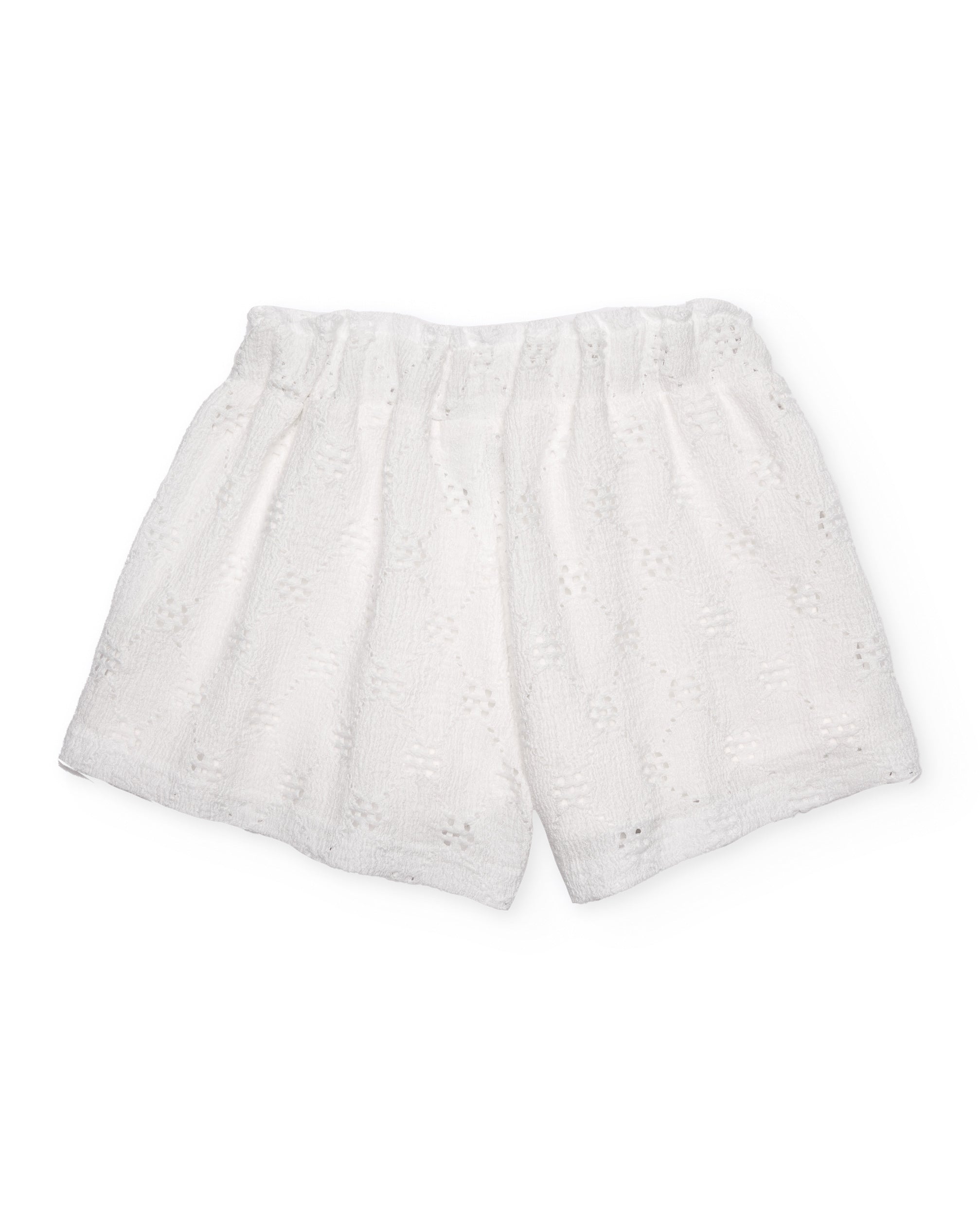 Tuc tuc shorts bambina bianchi ricamati elastico