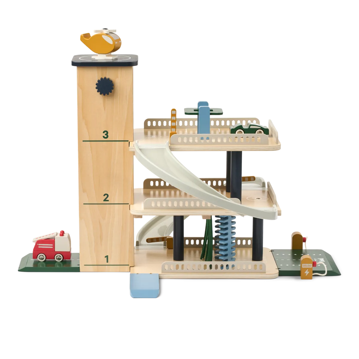 Liewood Jordy garage multipiano in legno con veicoli