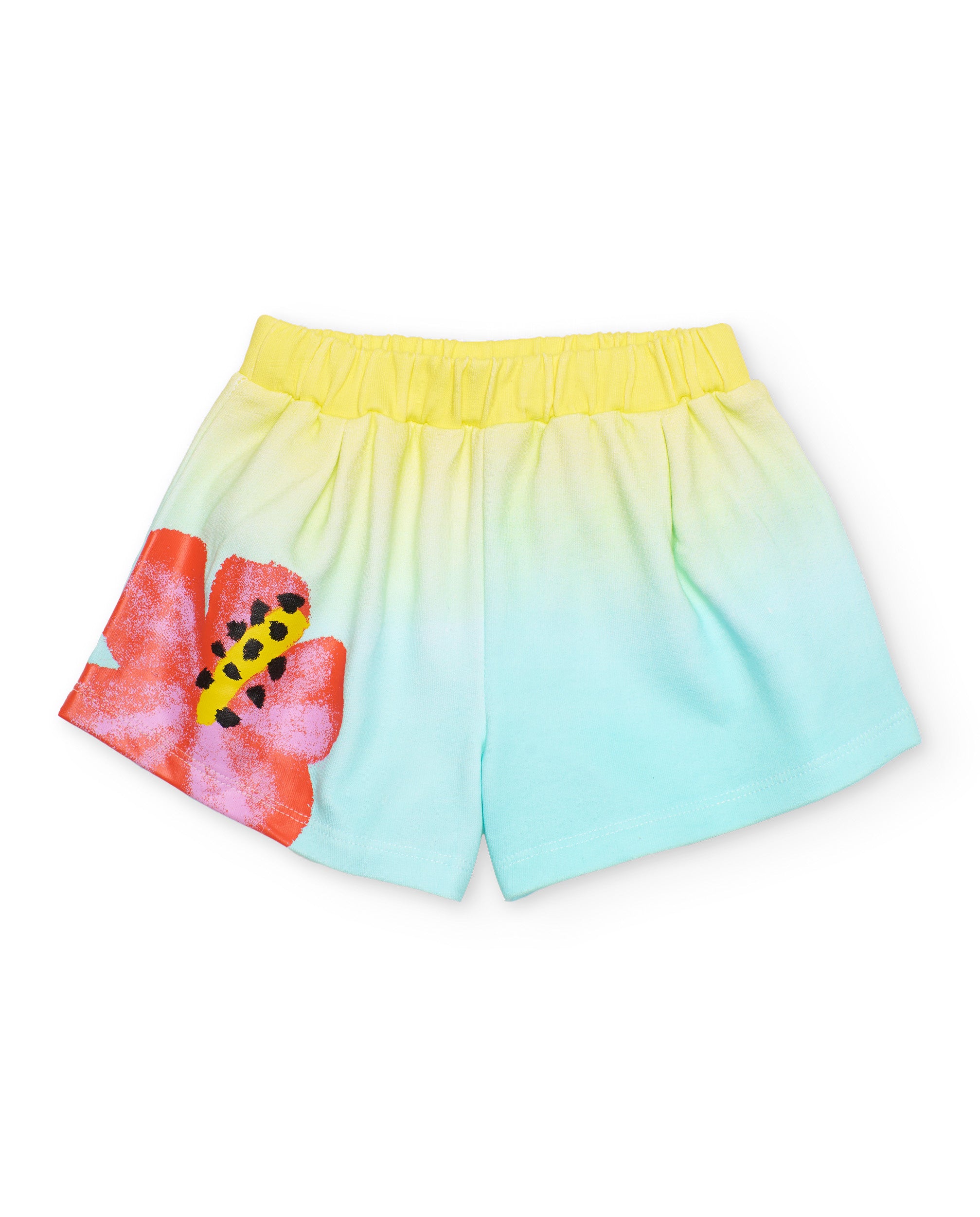 Tuc Tuc shorts bambina cotone turchese fiore