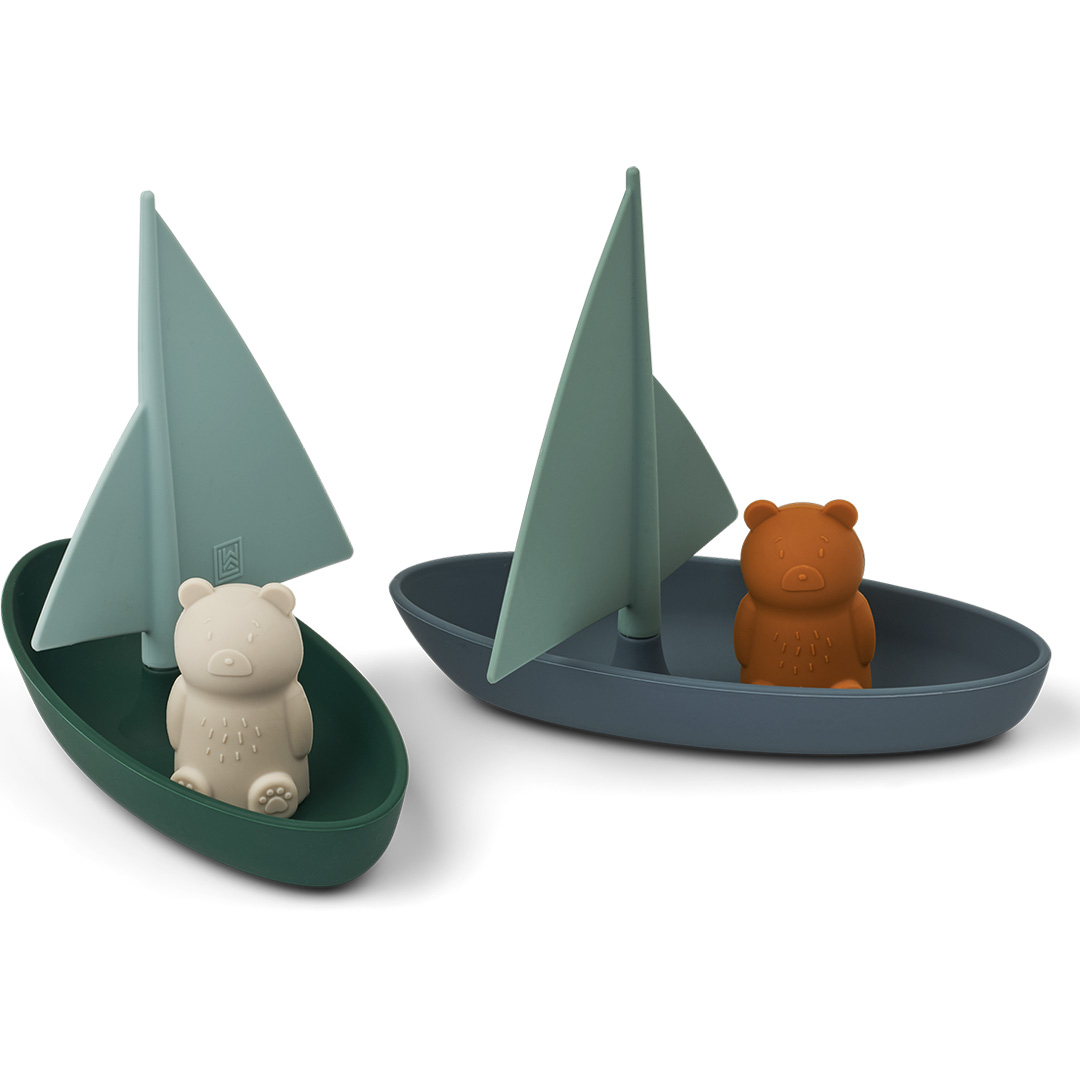 Liewood Ensley Boats green set 2 barchette silicone