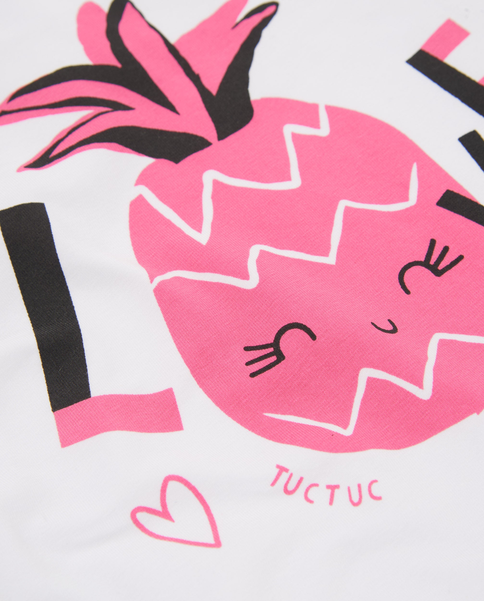 Tuc Tuc T-Shirt Bambina Bianca Ananas Love