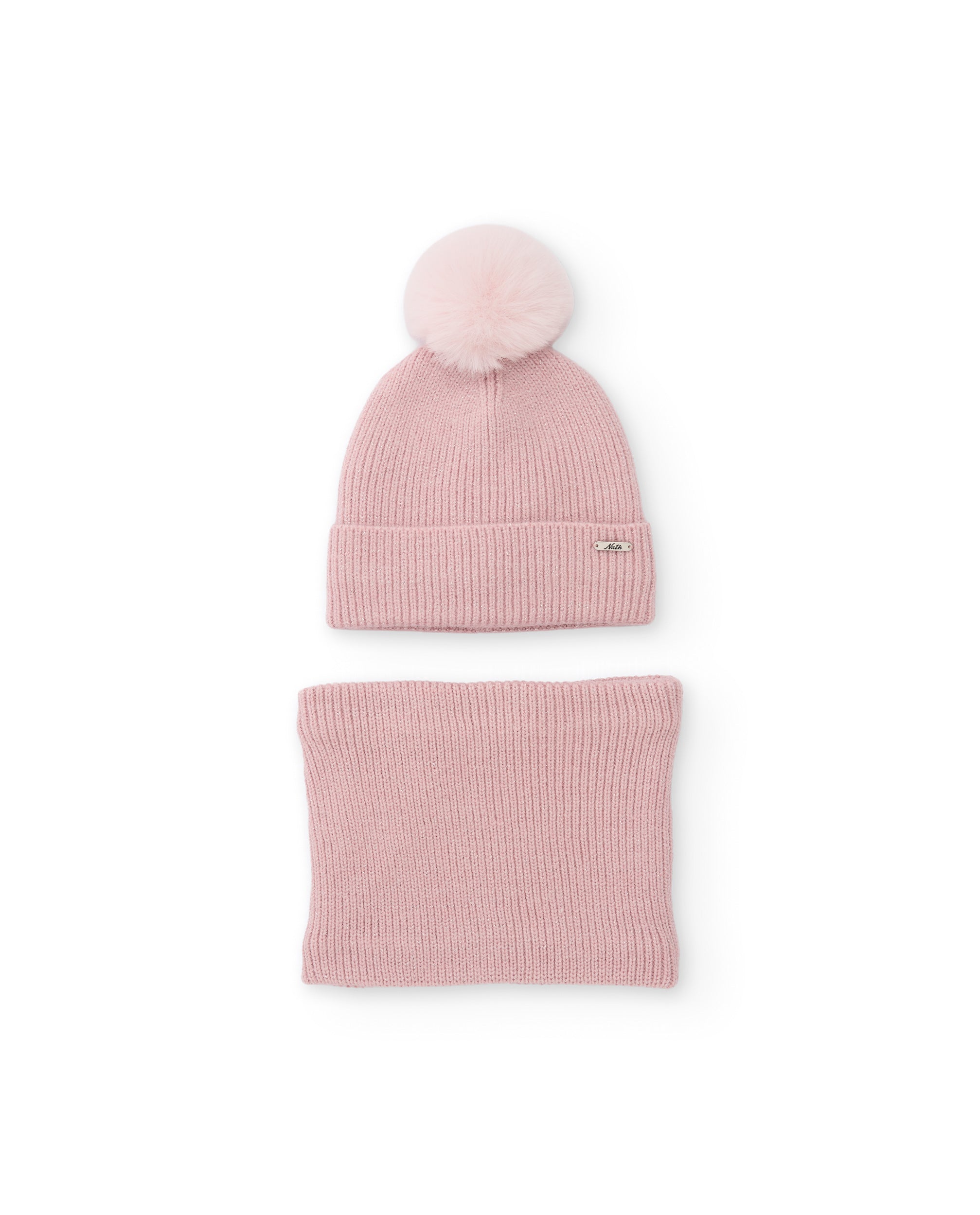 Tuc Tuc Set Bambina Cappello Pon Pon e Scaldacollo Fucsia