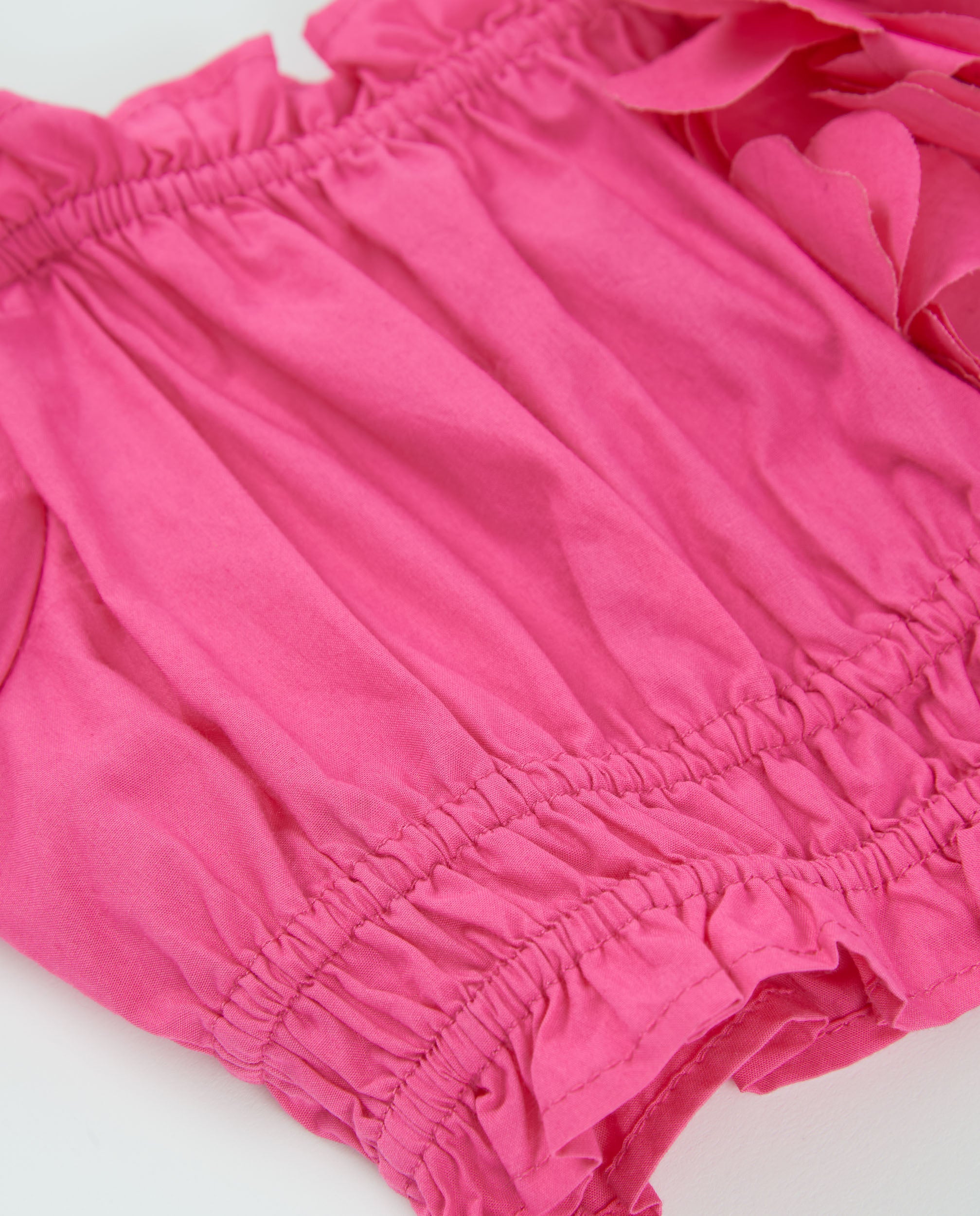 Tuc tuc top bimba fucsia fiore smock maniche volant