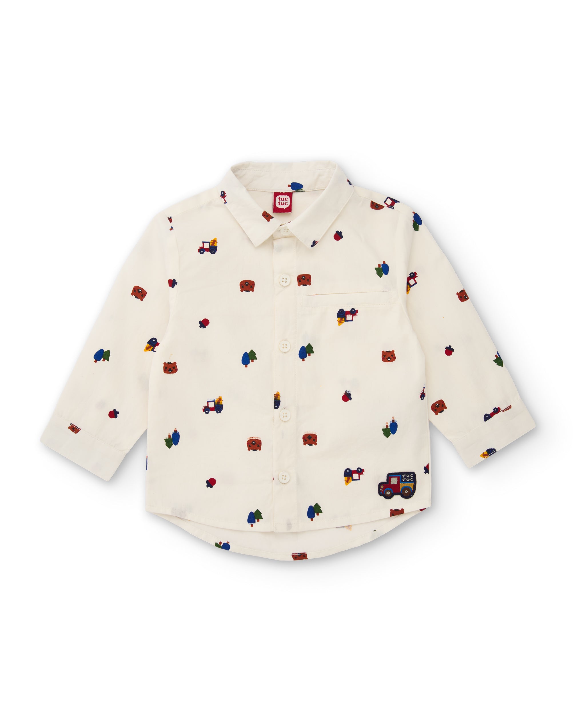 Tuc Tuc Good Wood Camicia Bambino Bianca Stampa