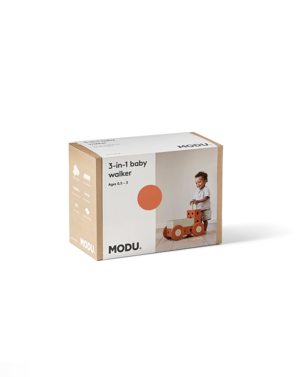 MODU Baby Walker 3-in-1 carrellino primi passi orange-green