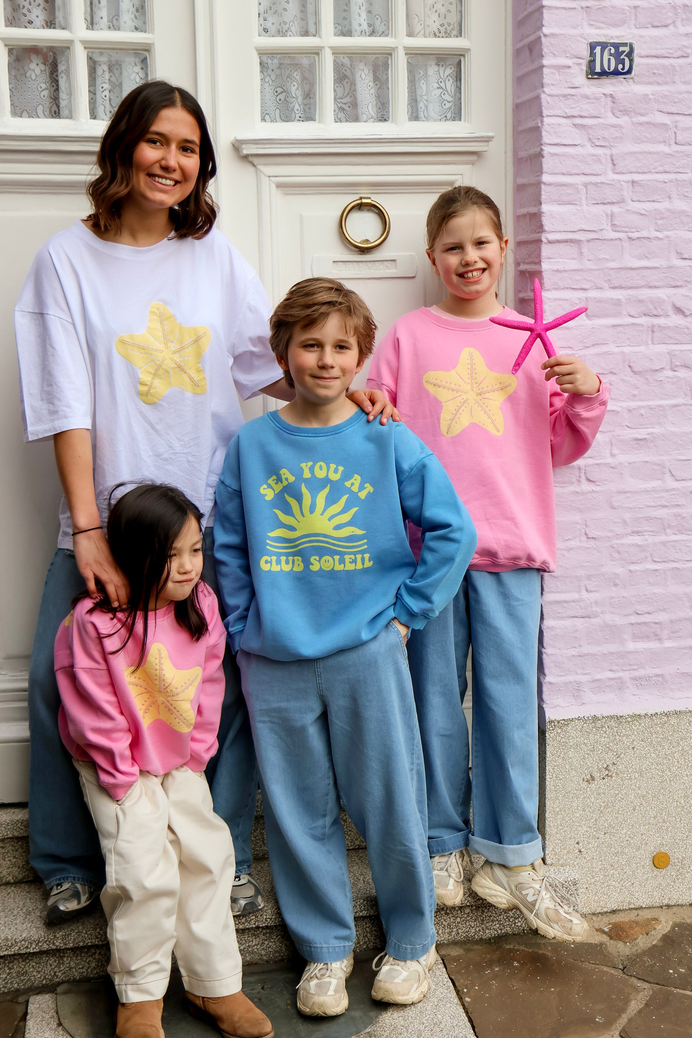 Ella and Rapha Little Sea You felpa bambini blu cotone organico