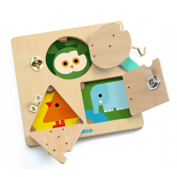 Djeco LockBasic tavola delle chiusure in legno