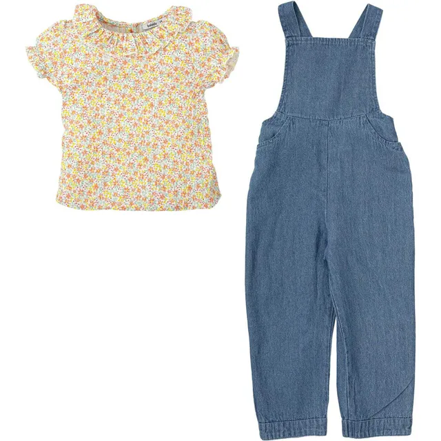 Babidu set neonata salopette jeans e maglia 24 mesi