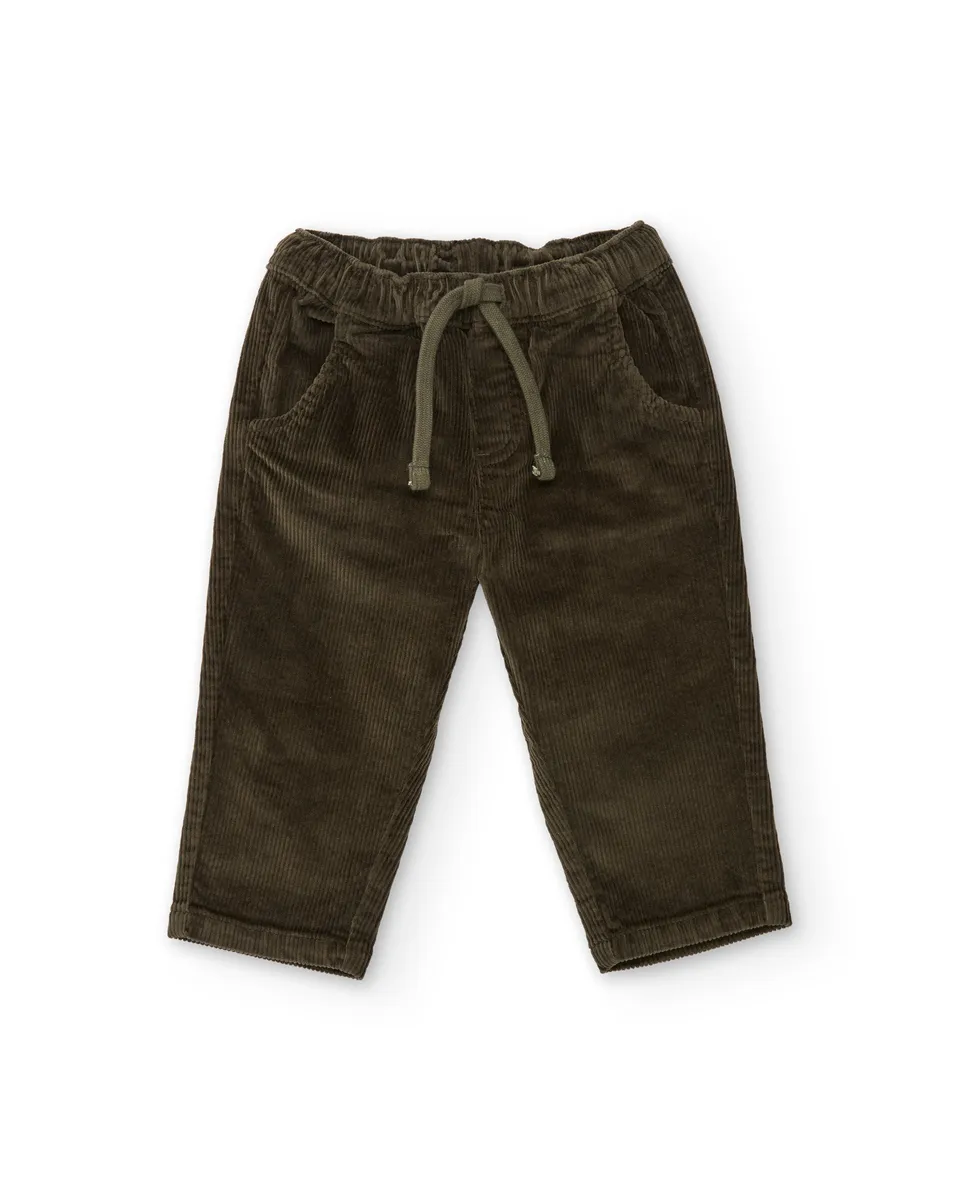 Tuc Tuc pantaloni bimbo velluto verde vita elastica
