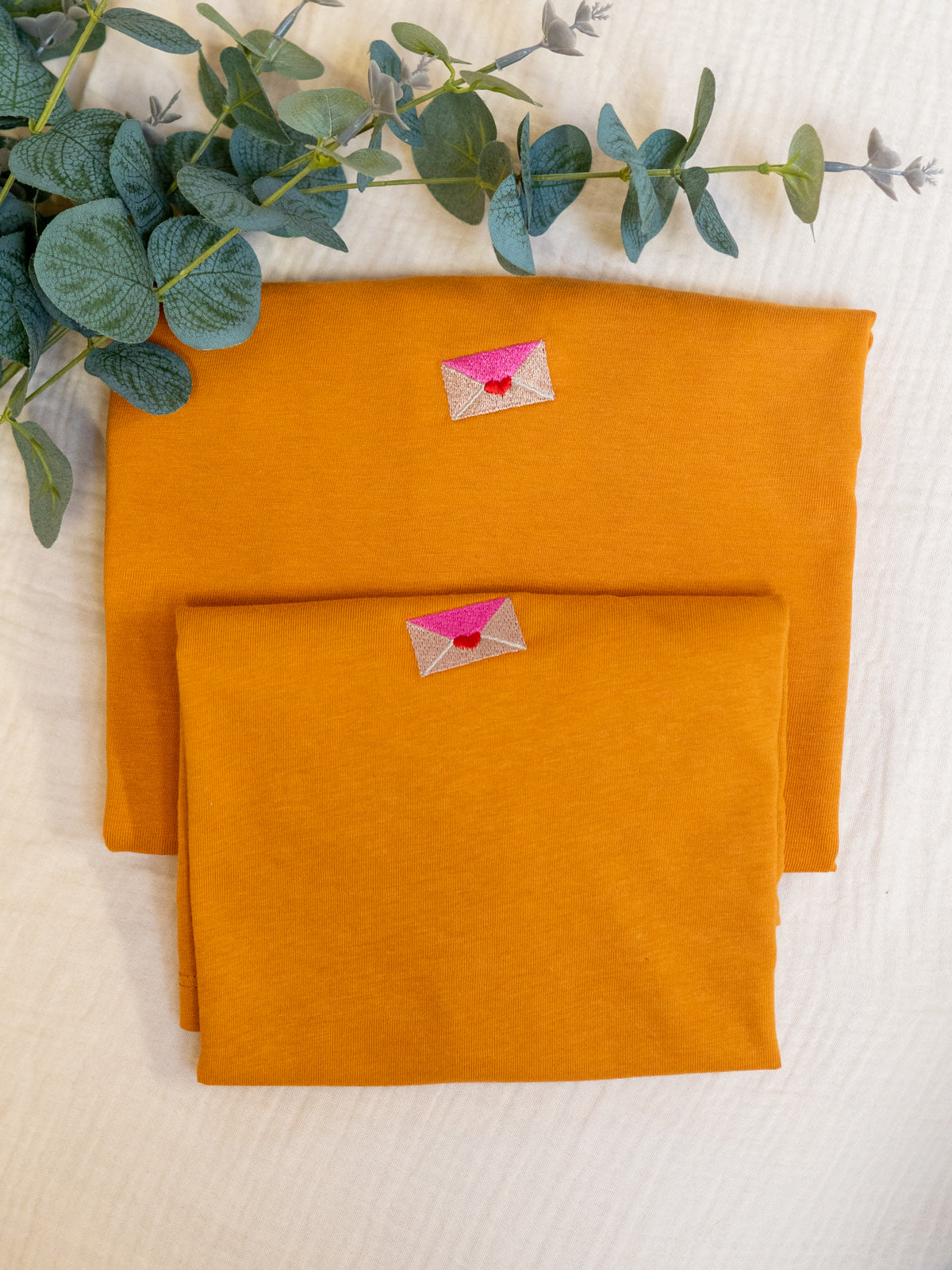Ella and Rapha Love Letter t-shirt donna arancione cotone