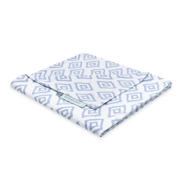 Emma & Noah Premium Federa Cuscino Allattamento Blu Rombi cotone bio