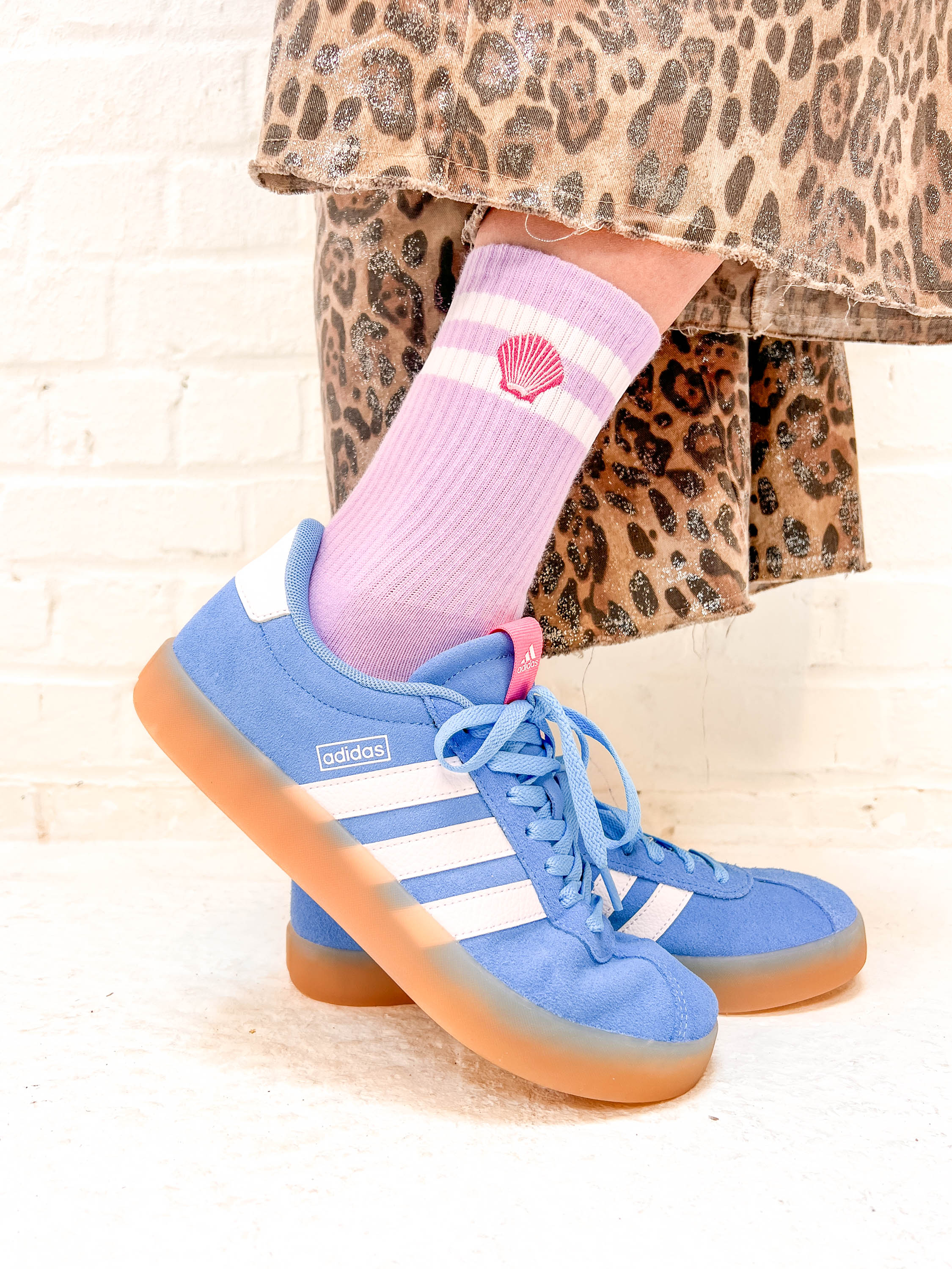 Ella and Rapha Seashell calze donna lilla in cotone