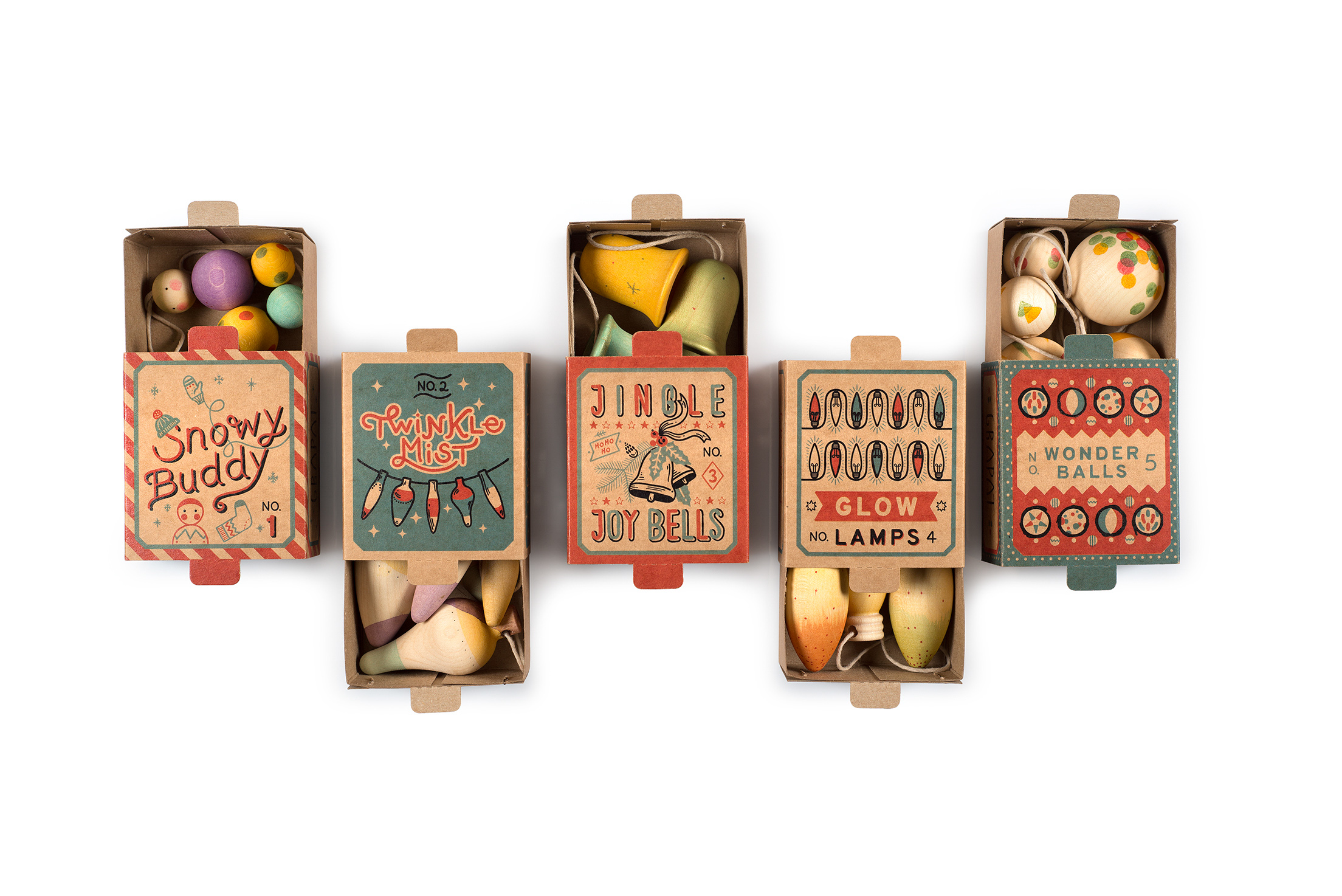 Snowy Buddy Ornaments N.1 decorazioni legno 3 pezzi