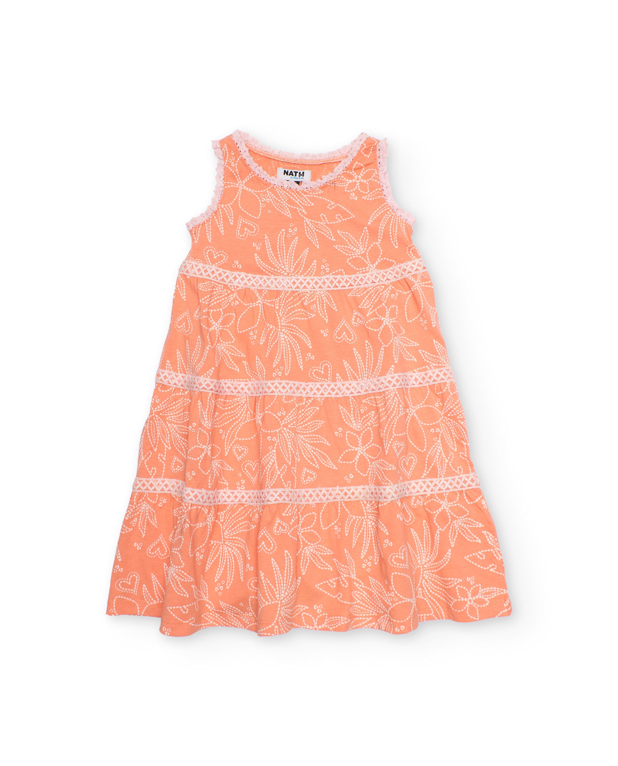 Tuc Tuc vestito bambina arancione fiori senza maniche