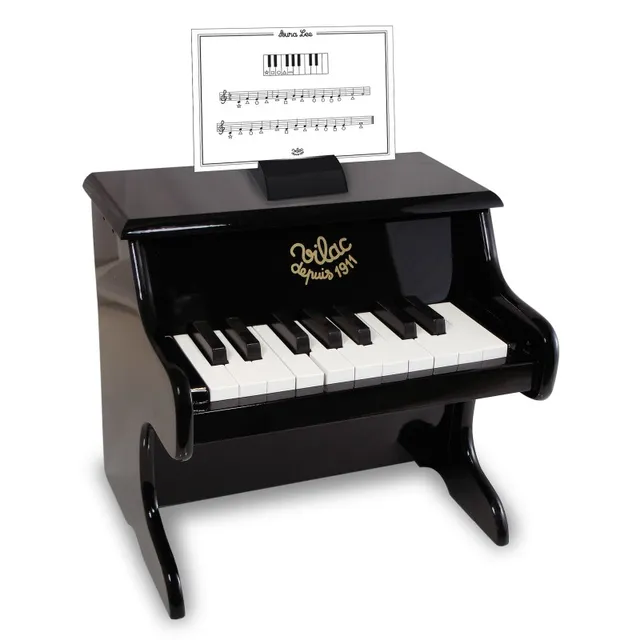 Vilac Piano in Legno Giocattolo Nero 18 Tasti