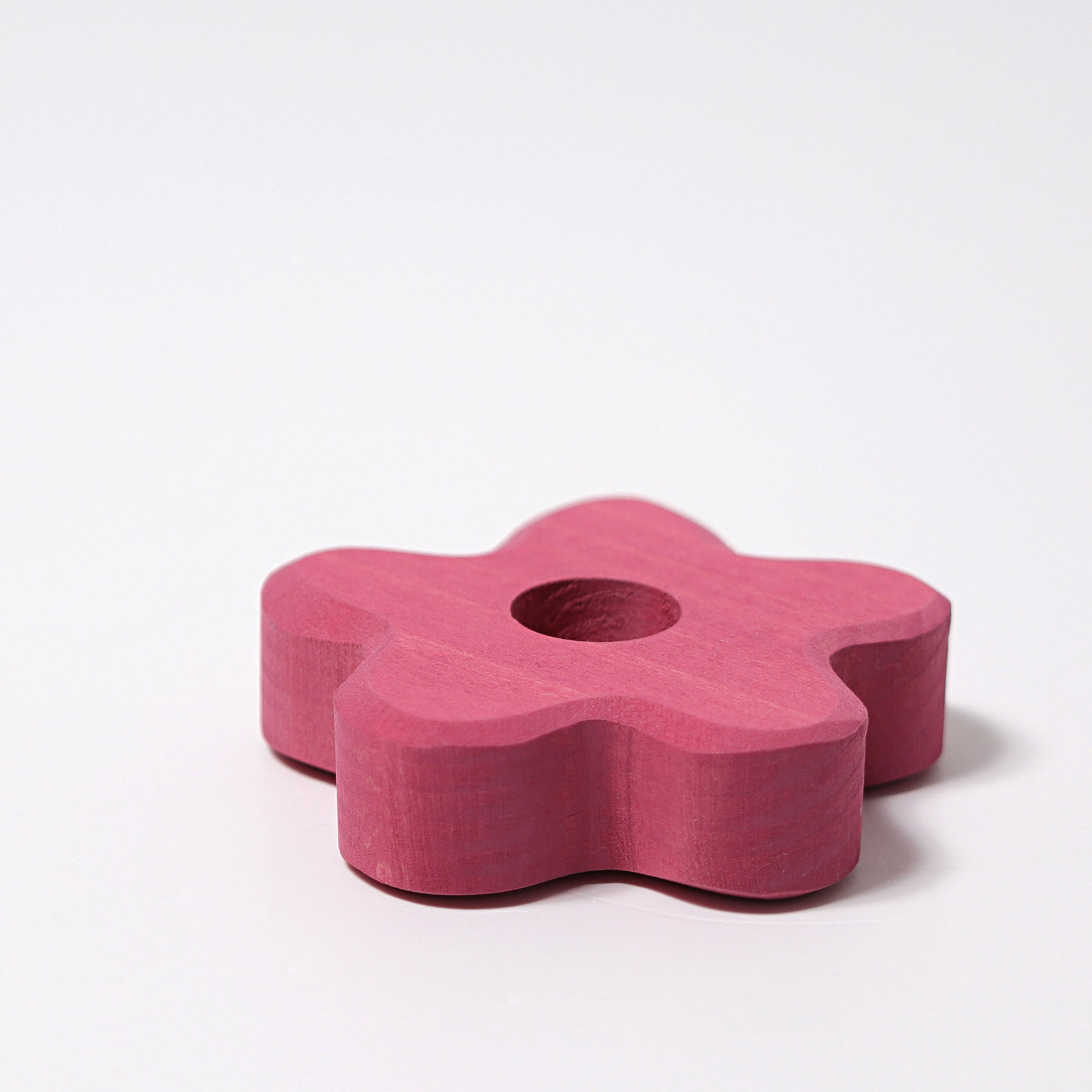 Grimm's candeliere fiore rosa legno 8 cm compleanno