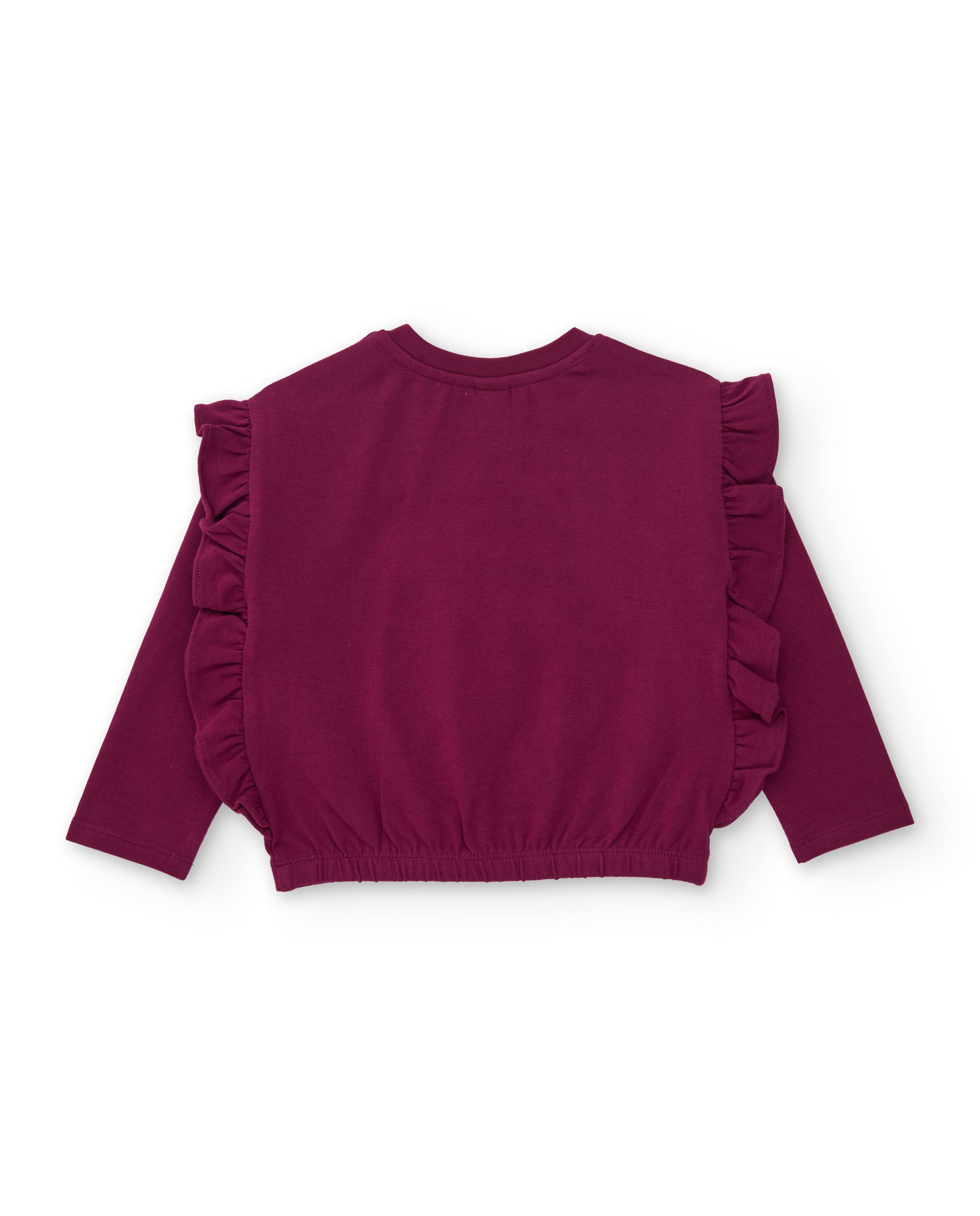Tuc Tuc maglietta bambina bordeaux volant fiori