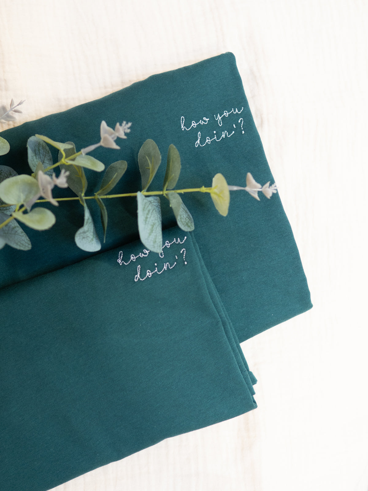 Ella and Rapha How You Doin' t-shirt verde cotone bio