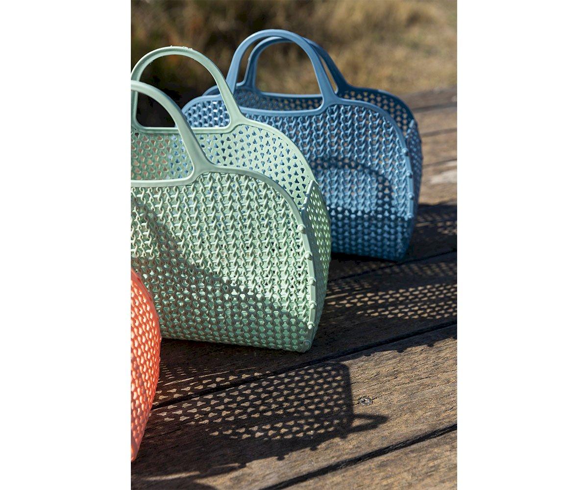 Monnëka borsa mare verde menta vintage 25x30 cm