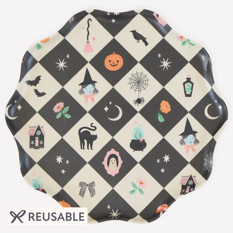 Meri Meri Patchwork Halloween set 4 piatti melamina 27 cm