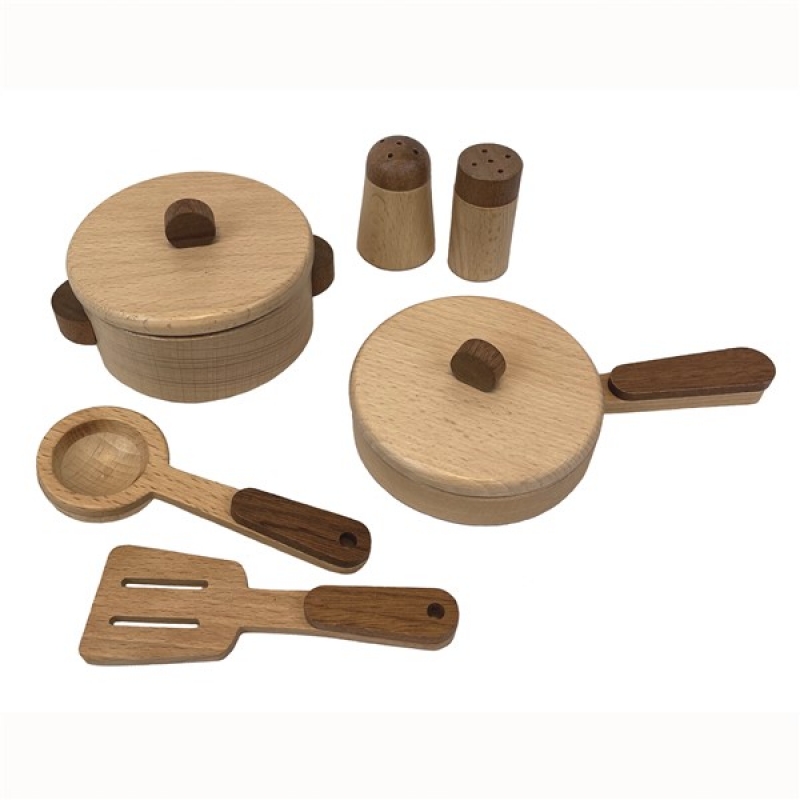 Egmont Toys set pentole gioco cucina legno con valigetta