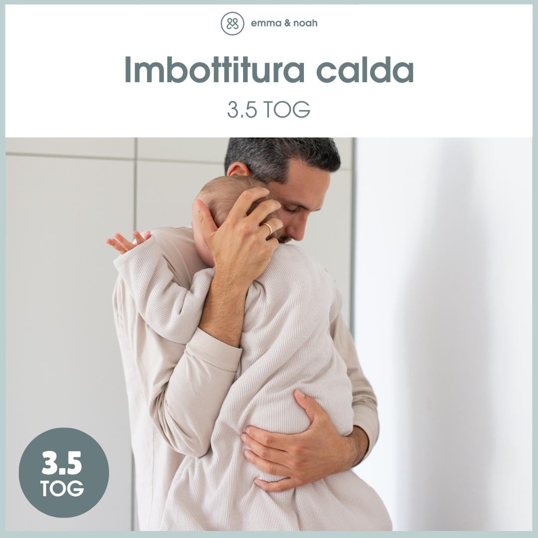 emma & noah Sacco nanna 3,5 TOG Essential Mint 70 cm cotone bio