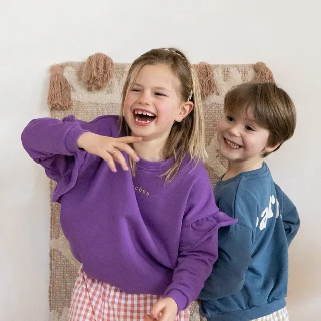 Ella and Rapha Chouchou Girls felpa viola bambina cotone