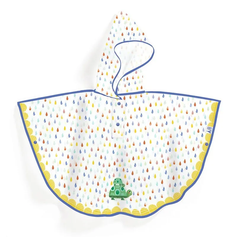 Djeco Turtle mantellina antipioggia 3-5 anni impermeabile