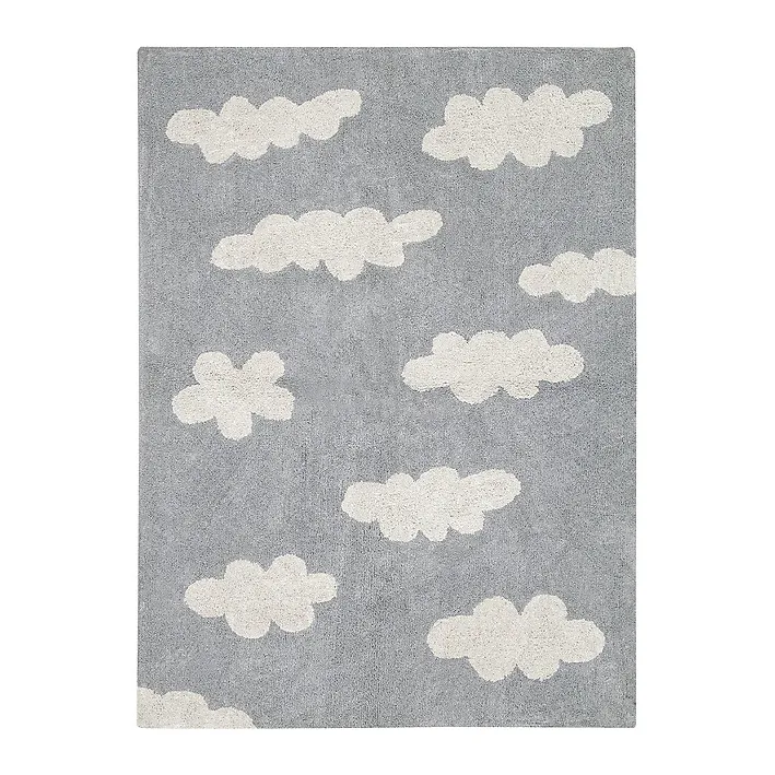 Lorena Canals Nuvole tappeto lavabile grigio cotone 120x160