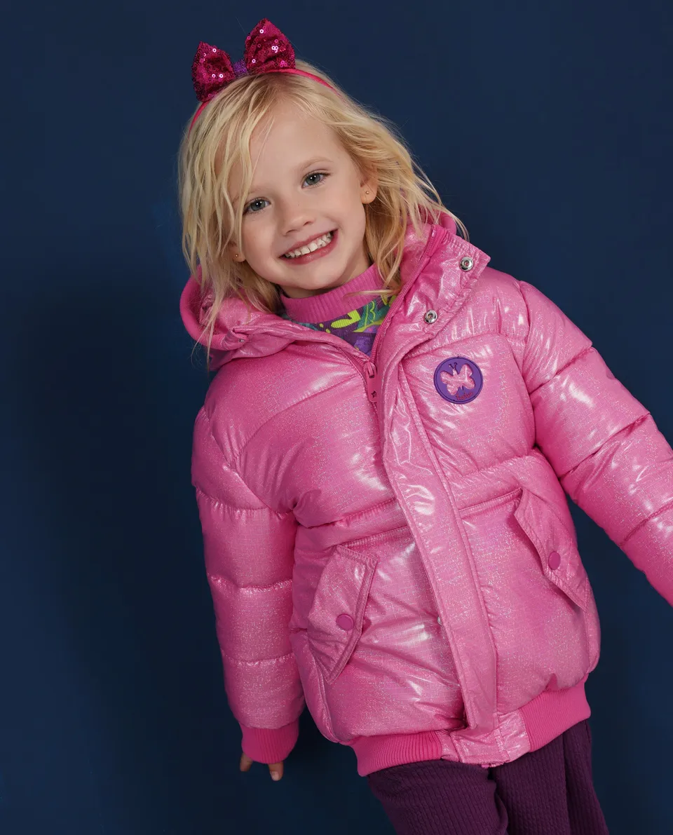 Tuc Tuc piumino bambina rosa con cappuccio imbottito