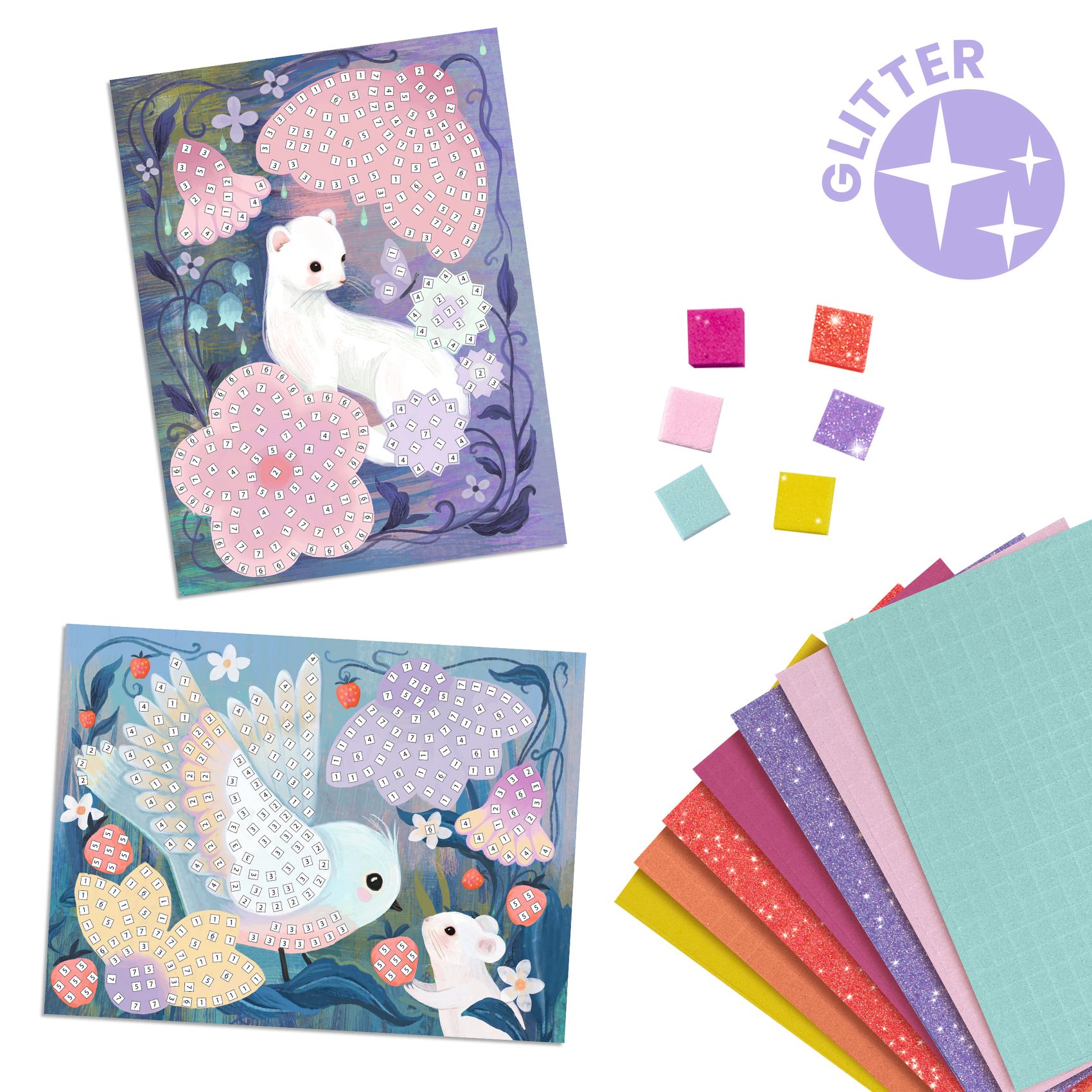 Djeco Woodland mosaico set artistico glitter