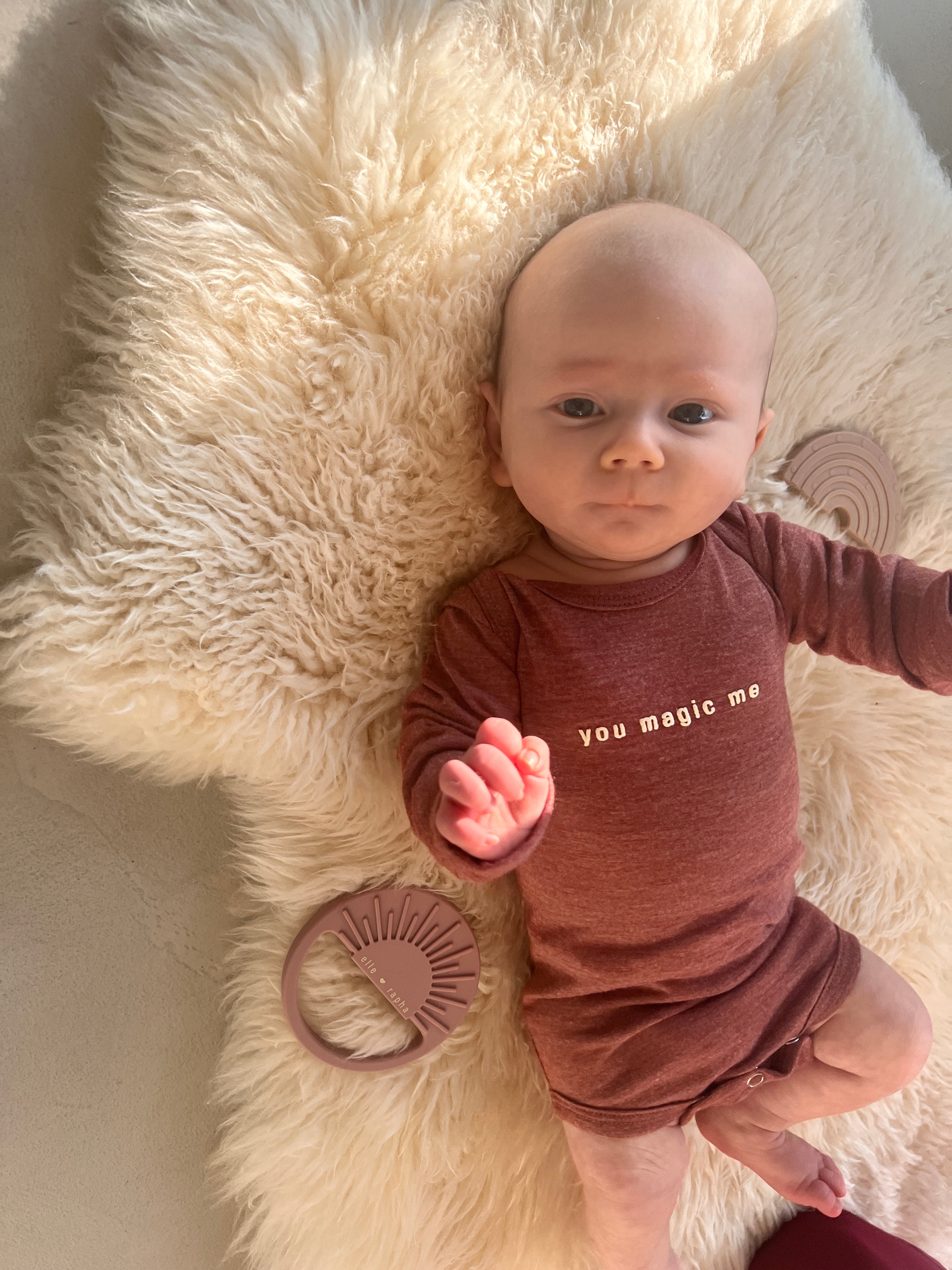 Ella and Rapha You Magic Me body neonato terracotta cotone