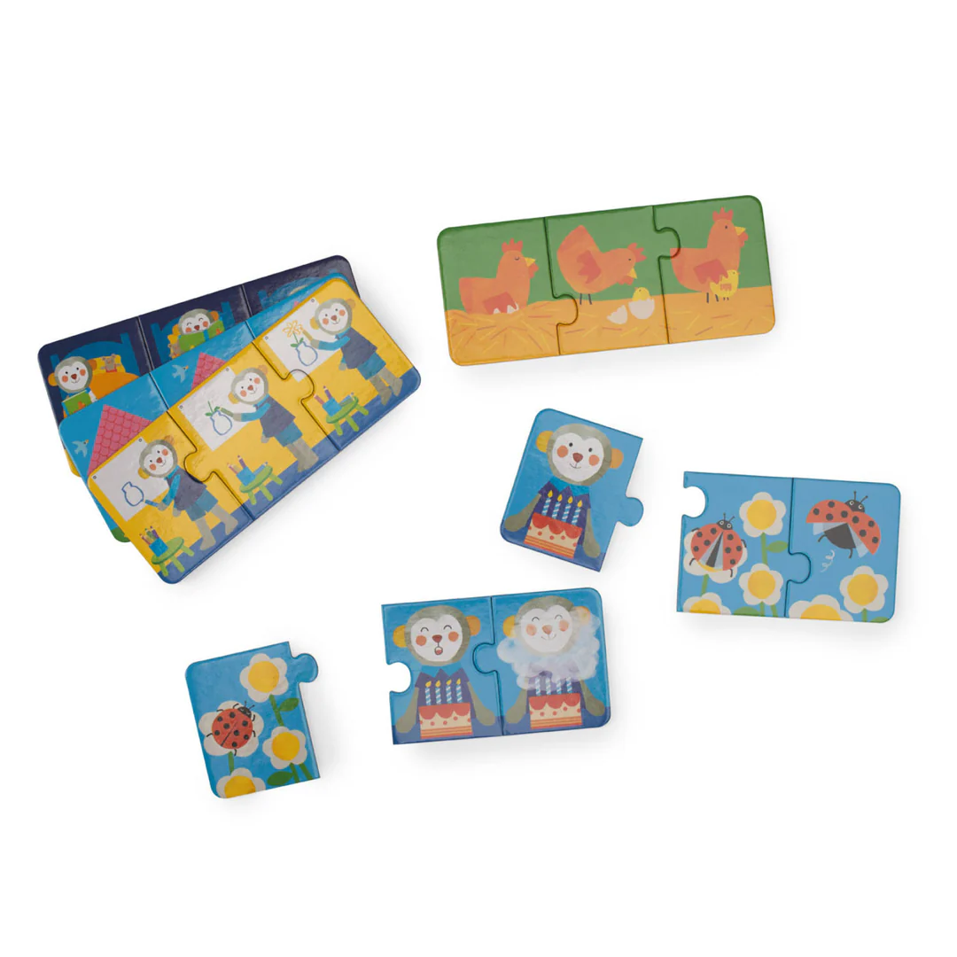 Moulin Roty Les Popipop puzzle storie 10 puzzle 3 pezzi dai 2 anni
