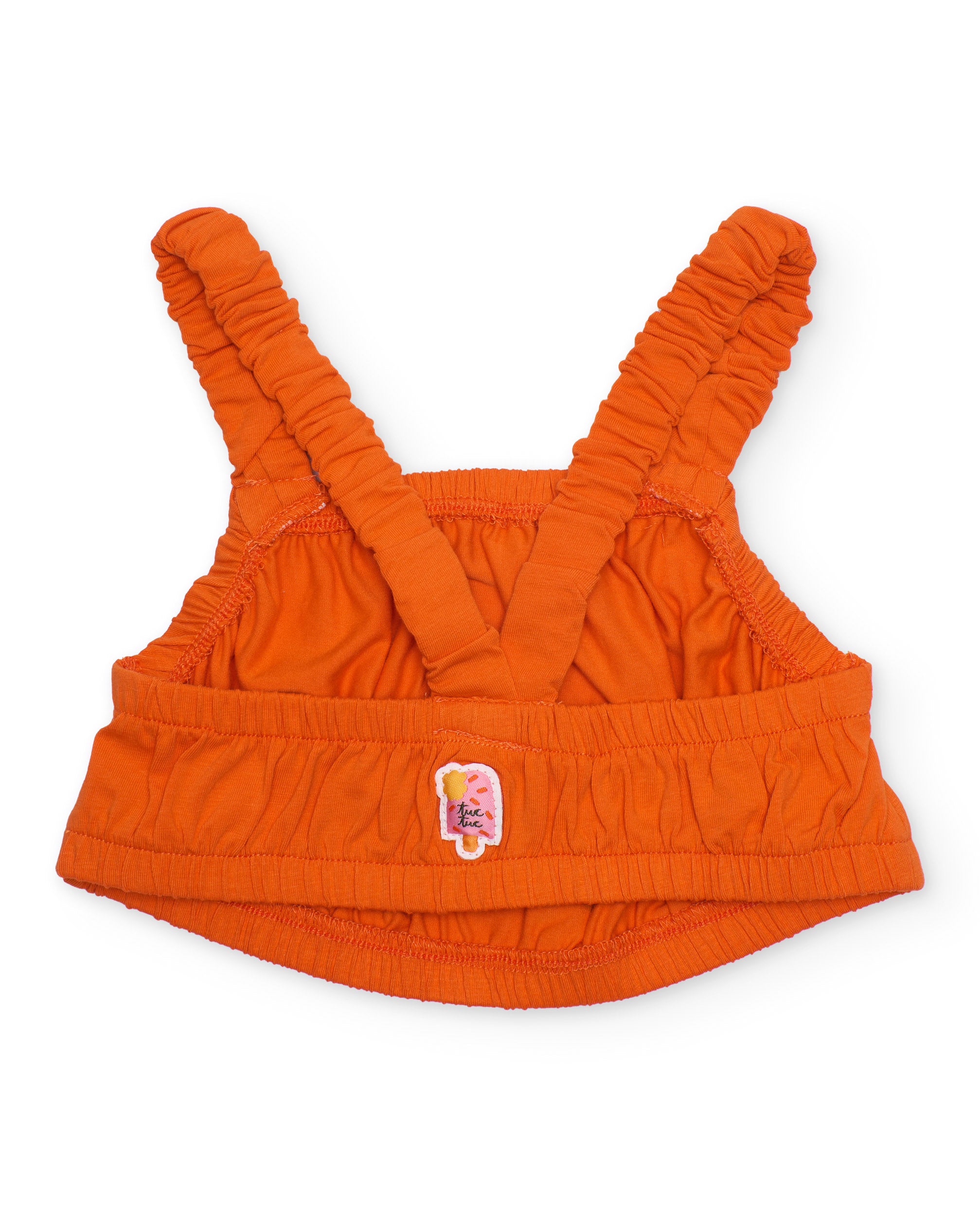 Tuc tuc top bambina arancione cuori rilievo
