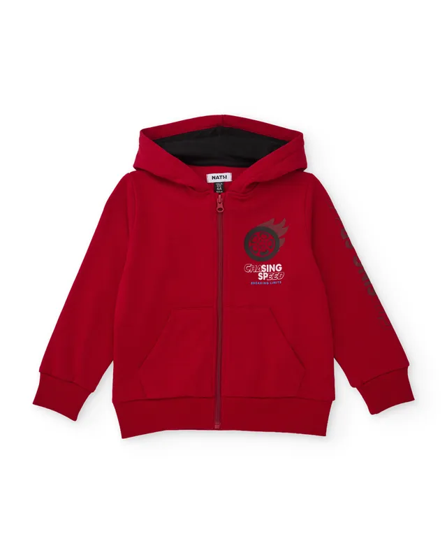 Tuc tuc felpa bambino rossa cappuccio zip