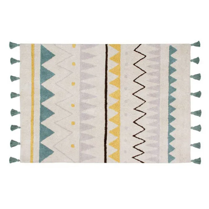 Lorena Canals Azteca tappeto cotone 120x160 cm blu