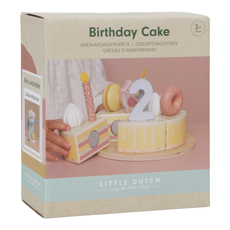 Little Dutch torta compleanno rosa legno 26 pezzi