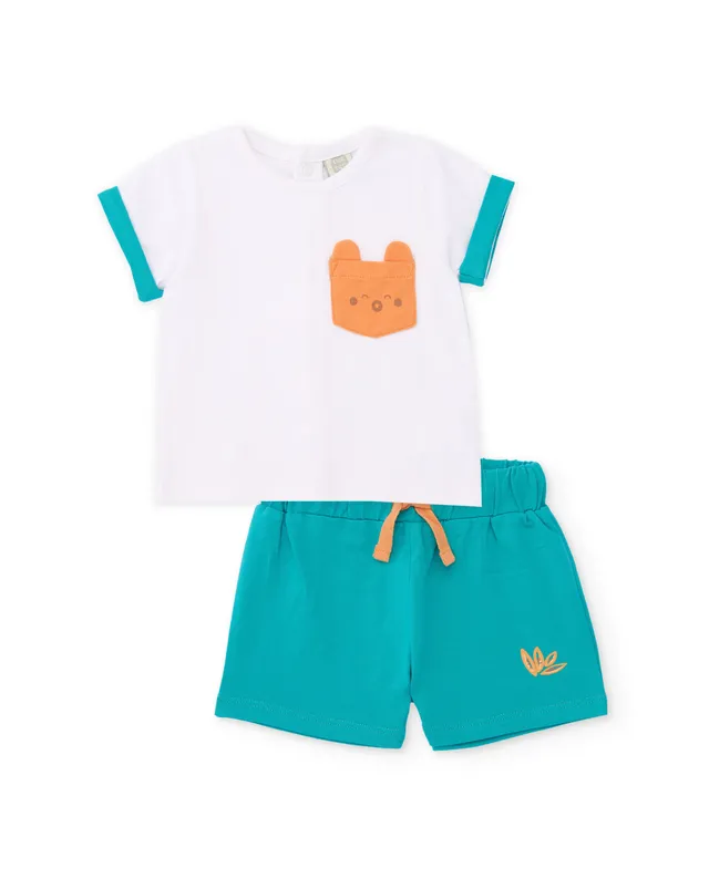 Tuc Tuc completino neonato bianco maglia + shorts