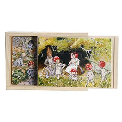 Elsa Beskow Children of the forest puzzle legno 4 pezzi scatola