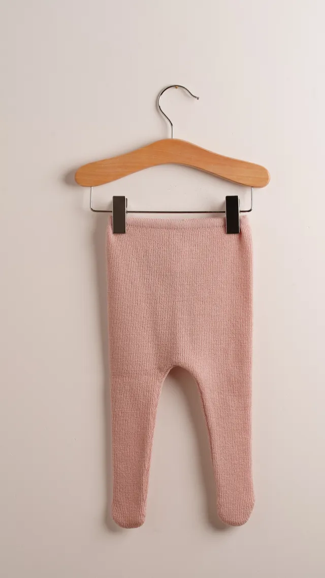 Babyhood Collant Neonato Lana Merino Rosa Nude Caldo