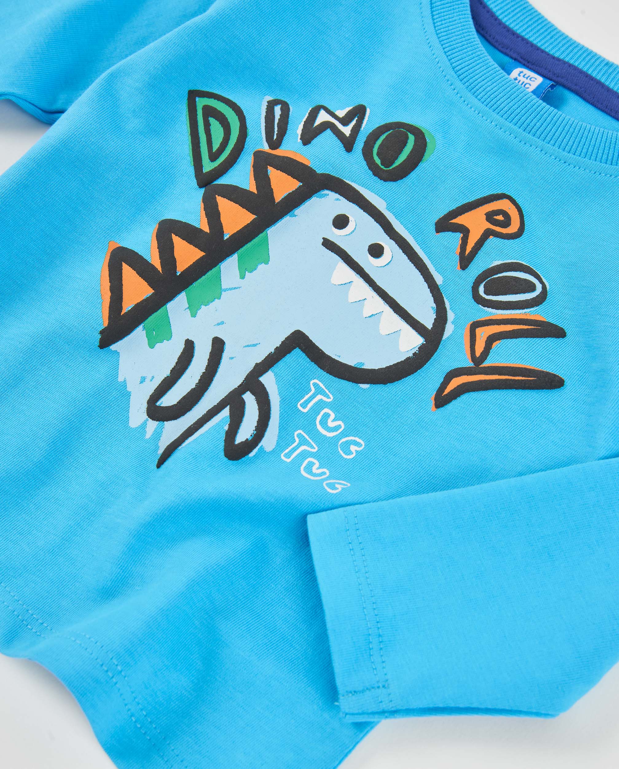 Tuc Tuc Dino Roll maglietta bimbo azzurra dinosauro