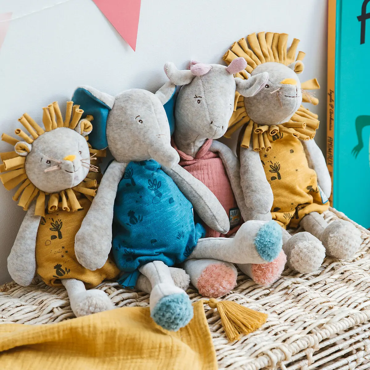 Moulin Roty Sous mon Baobab pupazzo leone 30 cm